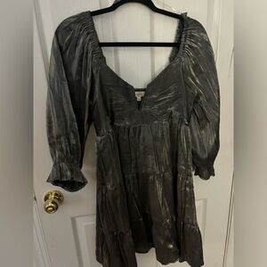 Boutique brand silver long sleeve dress size large worn once